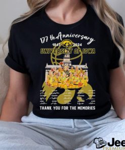 Iowa Hawkeyes 177th Anniversary 1847 2024 University of Iowa thank you for the memories signatures shirt