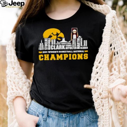 Iowa Hawkeyes 2024 Women’s basketball National Champions team skyline names shirt