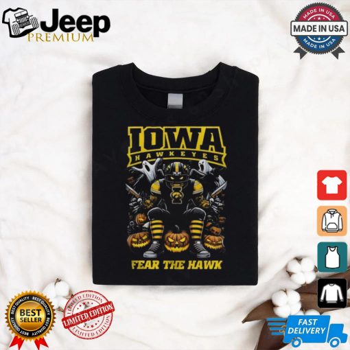 Iowa Hawkeyes Halloween Time 2024 Fear The Hawk Go Hawks Mascot T shirt