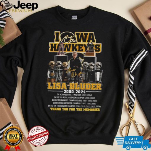 Iowa Hawkeyes Lisa Bluder 2000 2024 Thank You For The Memories T Shirt