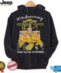 Iowa Hawkeyes University of Iowa 177th anniversary thank you for the memories signatures shirt