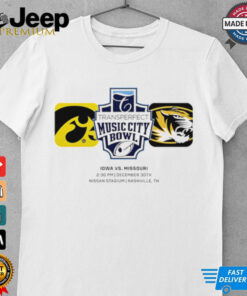 Iowa Hawkeyes Vs Missouri Tigers 2024 Transperfect Music City Bowl At Nissan Stadium In Nashville TN On December 30th shirt