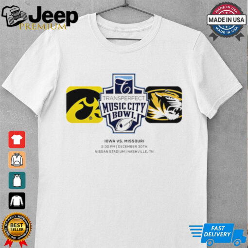 Iowa Hawkeyes Vs Missouri Tigers 2024 Transperfect Music City Bowl At Nissan Stadium In Nashville TN On December 30th shirt