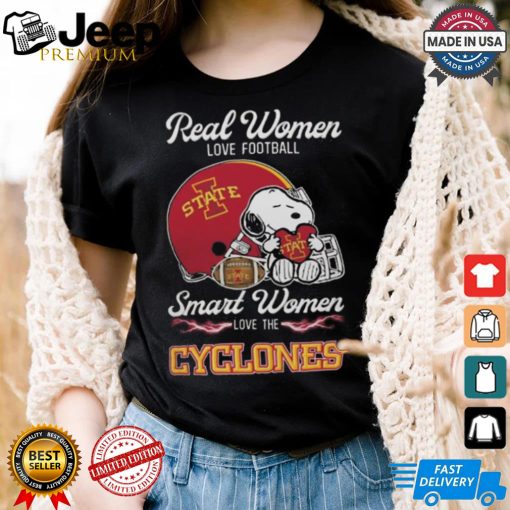 Iowa State Cyclones x Snoopy Real Women Love Football Smart Women Helmet 2024 T shirt