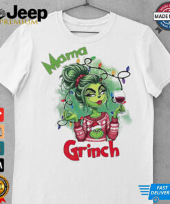 Mama Grinch drinks wine Christmas sweatshirt