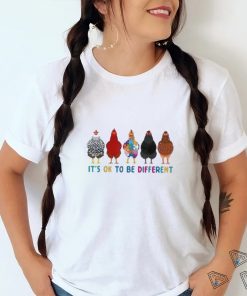 ItS Ok To Be Different Cute Chickens Autism Awareness Shirt