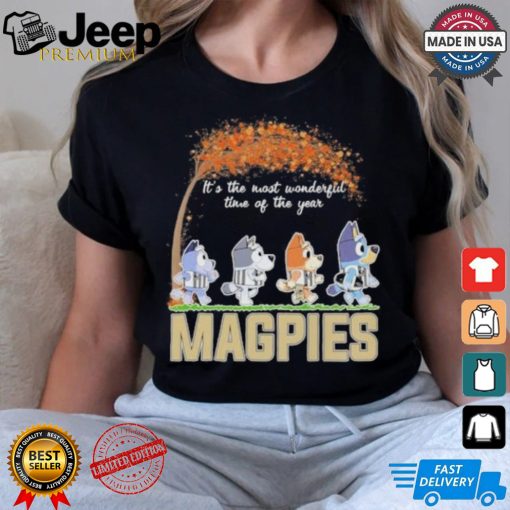 It’s The Most Wonderful Time Of The Year Bluey Characters X Collingwood Magpies Shirt