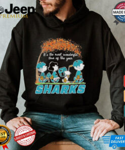 It’s The Most Wonderful Time Of The Year Peanuts Characters X San Jose Sharks Shirt