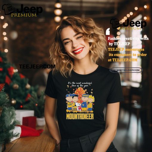 It’s The Most Wonderful Time Of The Year Peanuts Characters X West virginia Mountaineers Shirt