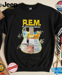 R.E.M band 45th anniversary collection guitar signatures shirt