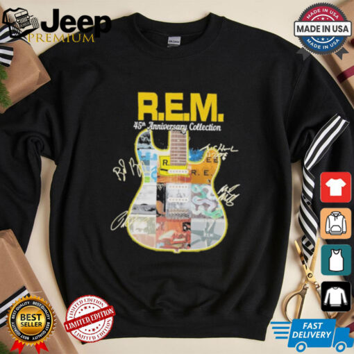 R.E.M band 45th anniversary collection guitar signatures shirt