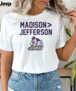 JMU Football Madison Jefferson T Shirt James Madison 36 35 Virginia Cavaliers shirt