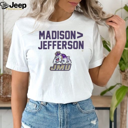 JMU Football Madison Jefferson T Shirt James Madison 36 35 Virginia Cavaliers shirt