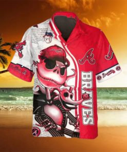 Jack Skeleton Atlanta Braves Hawaiian Shirt, Atlanta Braves Aloha Shirt, MLB Hawaiian Shirt