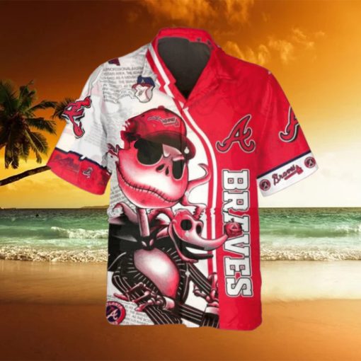 Jack Skeleton Atlanta Braves Hawaiian Shirt, Atlanta Braves Aloha Shirt, MLB Hawaiian Shirt