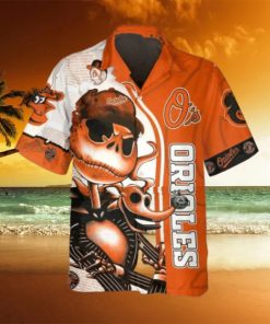 Jack Skeleton Baltimore Orioles Hawaiian Shirt, Baltimore Orioles Aloha Shirt, MLB Hawaiian Shirt