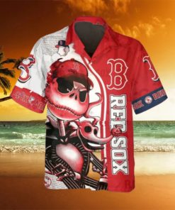 Jack Skeleton Boston Red Sox Hawaiian Shirt, Red Sox Aloha Shirt, MLB Hawaiian Shirt