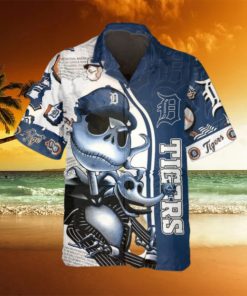 Jack Skeleton Detroit Tigers Hawaiian Shirt, Detroit Tigers Aloha Shirt, MLB Hawaiian Shirt