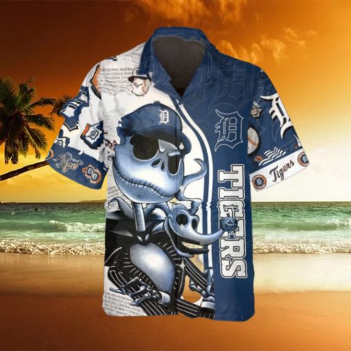 Jack Skeleton Detroit Tigers Hawaiian Shirt, Detroit Tigers Aloha Shirt, MLB Hawaiian Shirt