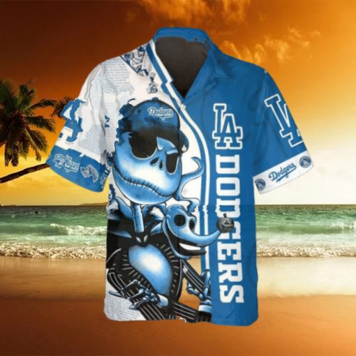 Jack Skeleton Los Angeles Dodgers Hawaiian Shirt, Dodgers Aloha Shirt, MLB Hawaiian Shirt