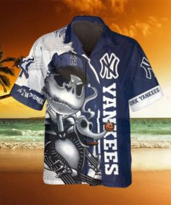 Jack Skeleton New York Yankees Hawaiian Shirt, Hawaiian Yankees Shirt, MLB Hawaiian Shirt