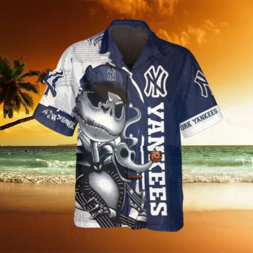 Jack Skeleton New York Yankees Hawaiian Shirt, Hawaiian Yankees Shirt, MLB Hawaiian Shirt