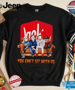 Jack you can’t sit with us Voorhees Myers Pennywise and Krueger Halloween shirt