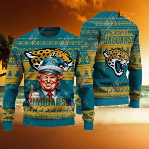 Jacksonville Jaguars Christmas Donald Trump Knitted Sweater