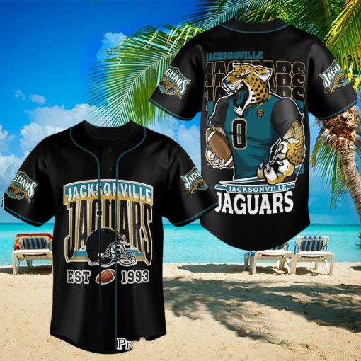 Jacksonville Jaguars Classic All Over Printed Baseball Jersey