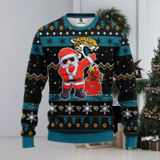 Jacksonville Jaguars Dabbing Santa Claus Ugly Christmas Sweater