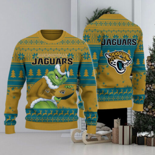 Jacksonville Jaguars Grinch Ugly Christmas Sweater