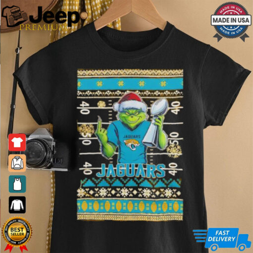 Jacksonville Jaguars X Grinch Christmas with Super Bowl Trophy ugly Christmas shirt