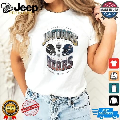 Jacksonville Jaguars vs. Chicago Bears 2024 NFL London Games Gridiron Showdown helmet shirt