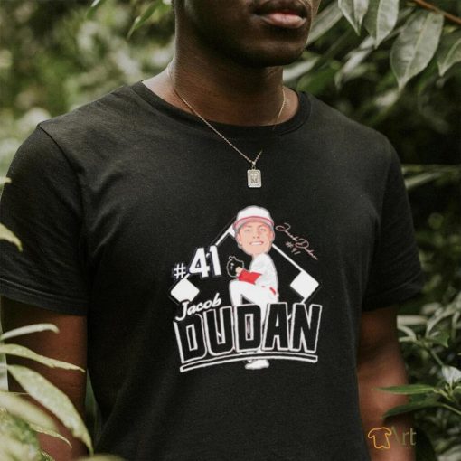 Jacob Dudan pitcher caricature signature shirt