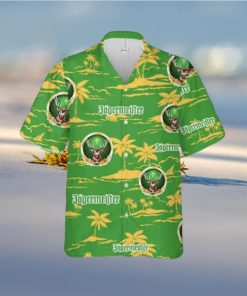 Jagermeister Hawaiian Button Up Shirt Island Palm Leaves Shirt