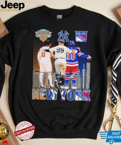 Jalen Brunson Aaron Judge And Artemi Panarin New York City Sports Teams Signatures Shirt