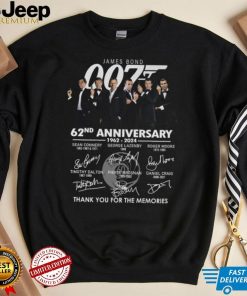 James Bond 007 62nd Anniversary 1962 2024 Thank You For The Memoroies T Shirt