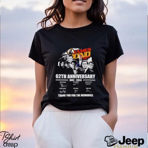 James Bond 62th anniversary 1962 2024 thank you for the memories shirt