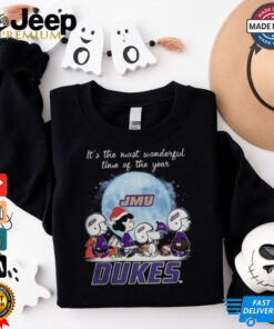 James Madison Dukes It The Most Wonderful Time Of The Year Peanut Characters Christmas Shirt