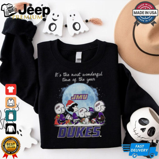 James Madison Dukes It The Most Wonderful Time Of The Year Peanut Characters Christmas Shirt