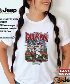 Jarren Duran and US flag baseball design cartoon shirt