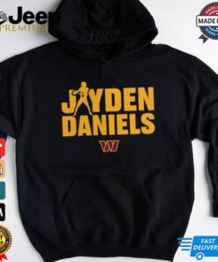 Jayden Daniels Black Washington Commanders Play Motion T Shirt