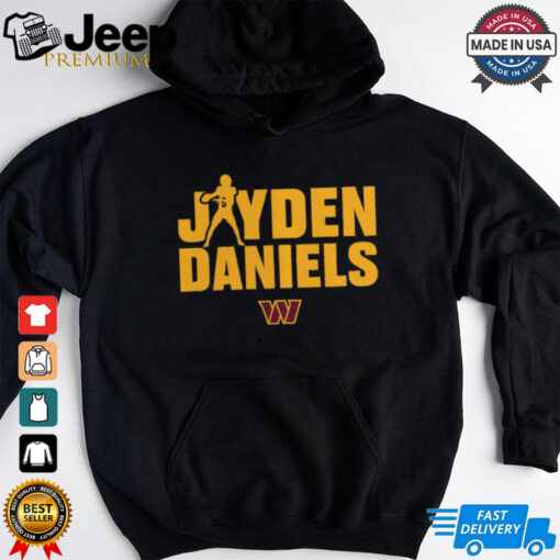 Jayden Daniels Black Washington Commanders Play Motion T Shirt