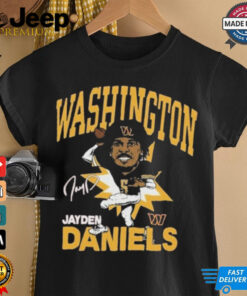 Jayden Daniels Burgundy Washington Commanders Caricature Player Signature Shirt