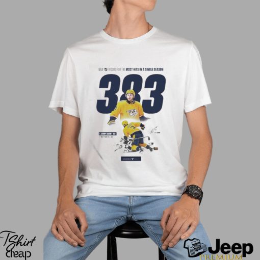 Jeremy Lauzon Nashville Predators Just Broke The NHL Record For The Most Hits In A Single Season 383 T Shirt