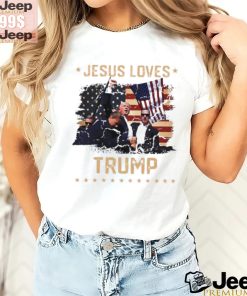 Jesus loves Donald Trump 2024 fist rally Trump rally 2024 USA flag shirt