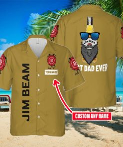 Jim Beam Custom Name Best Dad Ever Casual Hawaiian Shirt