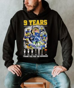 Jim Harbaugh 9 years 2015 2023 thank you coach thank you for the memories pose shirt