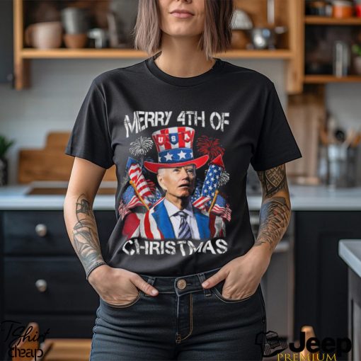 Joe Biden Merry 4Th Of Christmas 4Th Of July Firework Shirt