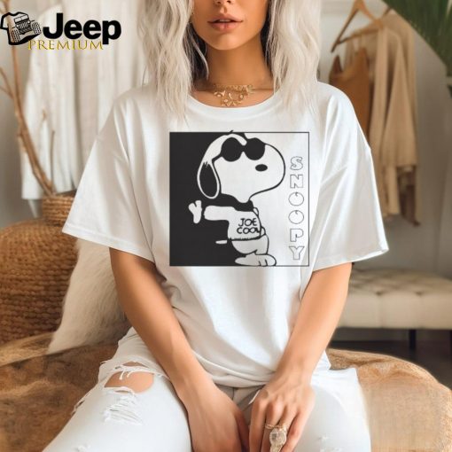 Joe Cool Snoopy Printed White Half Sleeve T Shirt